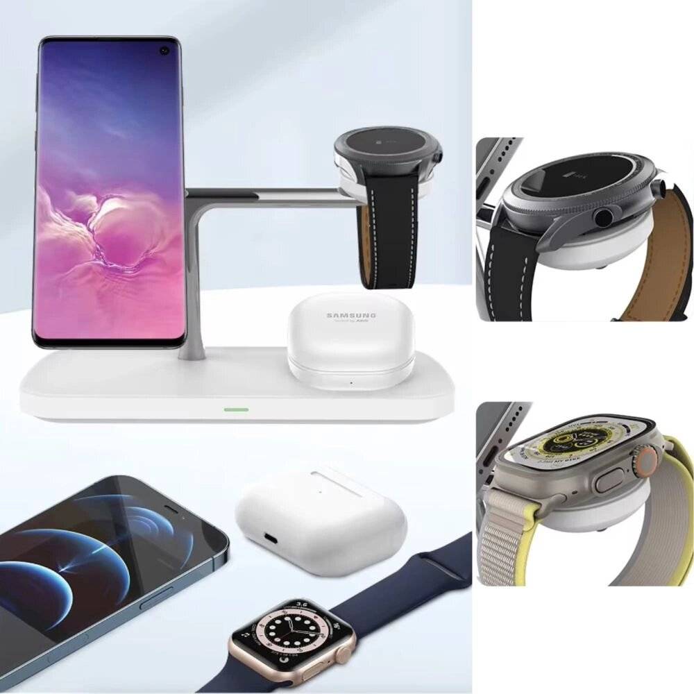Tech-Protect QI15W-A45 3in1 kabelloses Ladegerät MagSafe Apple -Geräte – Weiß-2