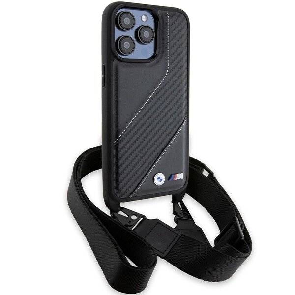 BMW M Edition Carbon Stripe & Strap Hülle iPhone 15 Pro Max – Schwarz-2