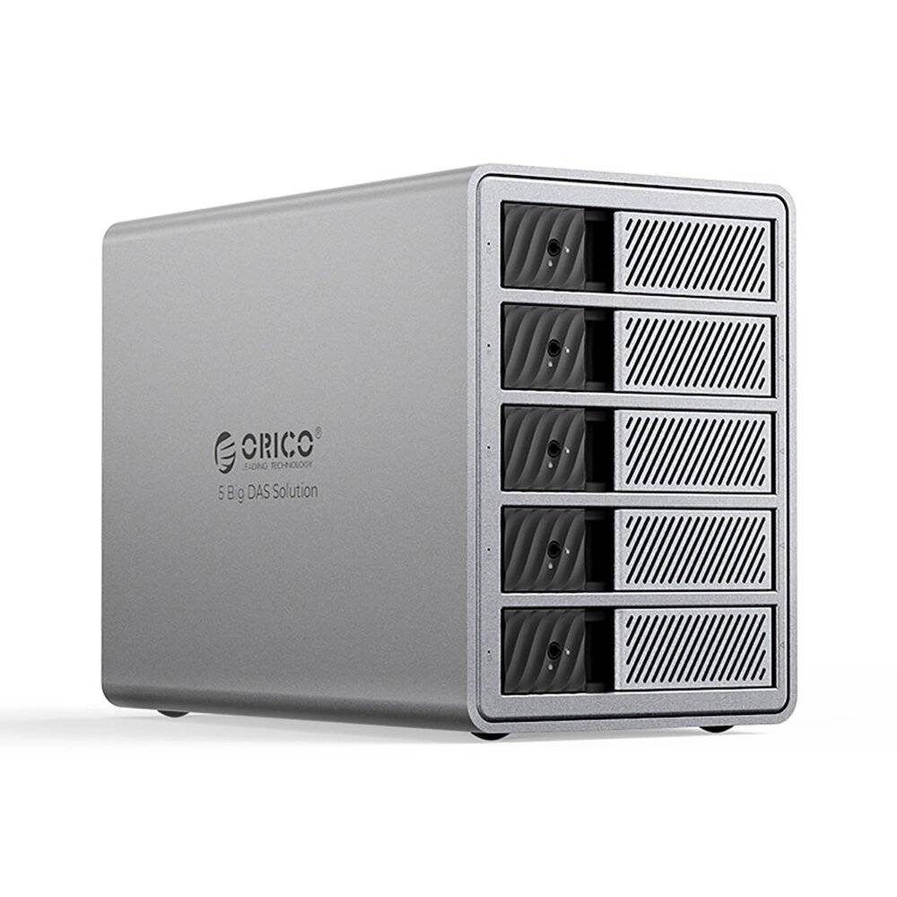 Orico 9858T3 5 Big Solution ProThunder Disk Array Thunderbolt 3 x 2,5″/3,5″ SATA HDD/SSD - Grau-1