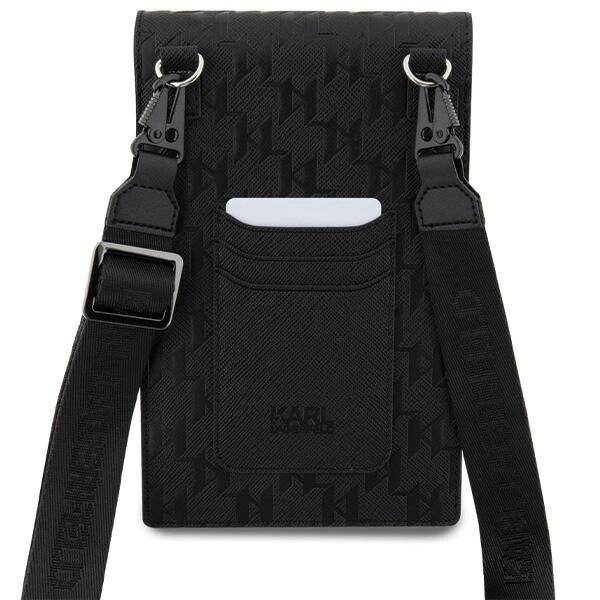 Karl Lagerfeld Case KLWBSAKHPCK Handtasche – Schwarzes Saffiano-Monogramm Choupette-3