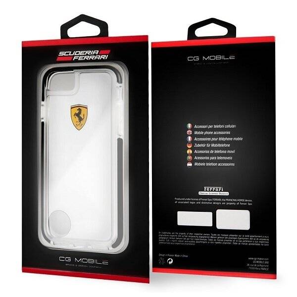 Ferrari - Racing Shockproof - Handyhülle - iPhone 7, 8 - Transparent/ Schwarz-4