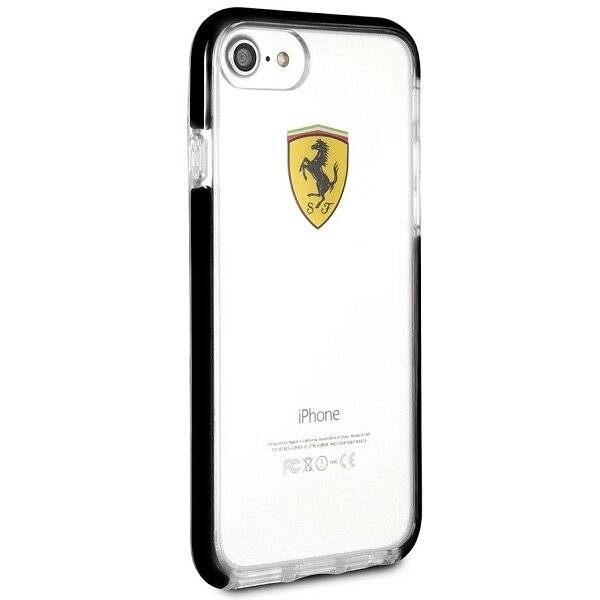 Ferrari - Racing Shockproof - Handyhülle - iPhone 7, 8 - Transparent/ Schwarz-3