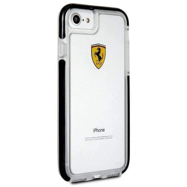 Symbolbild für Ferrari - Racing Shockproof - Handyhülle - iPhone 7, 8 - Transparent/ Schwarz