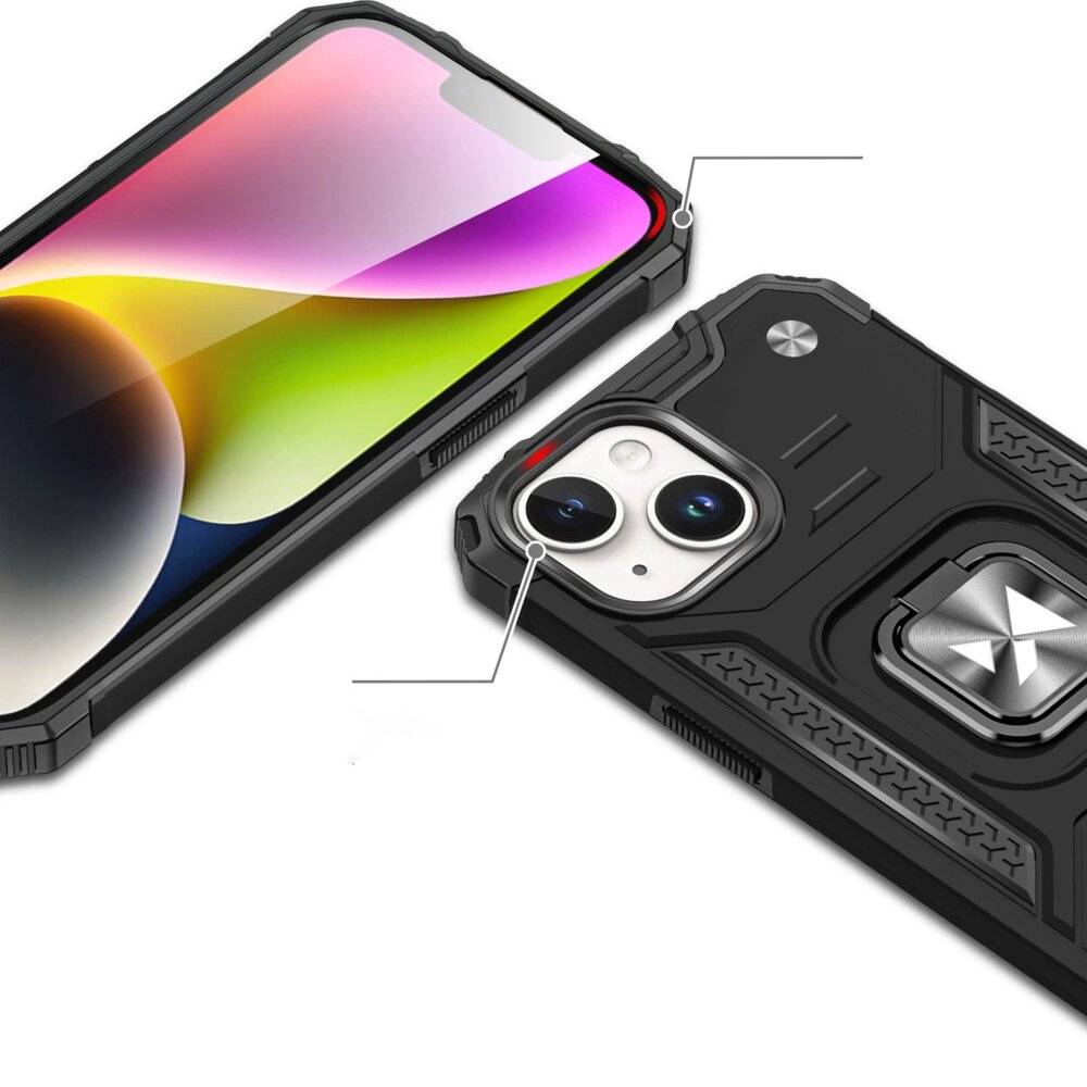 Wozinsky Ring Armor iPhone 15 Plus Hülle – Rot-5