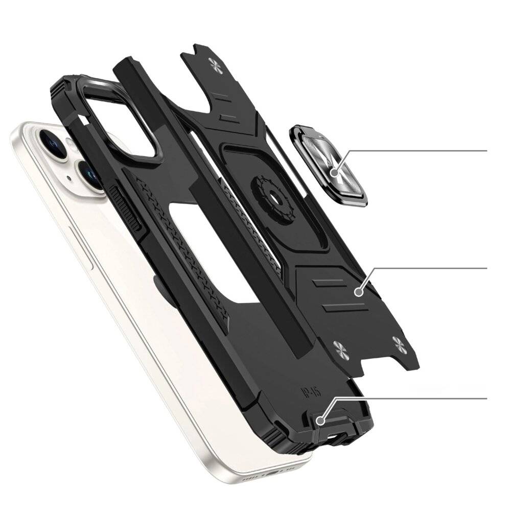 Wozinsky Ring Armor iPhone 15 Plus Hülle – Rot-1