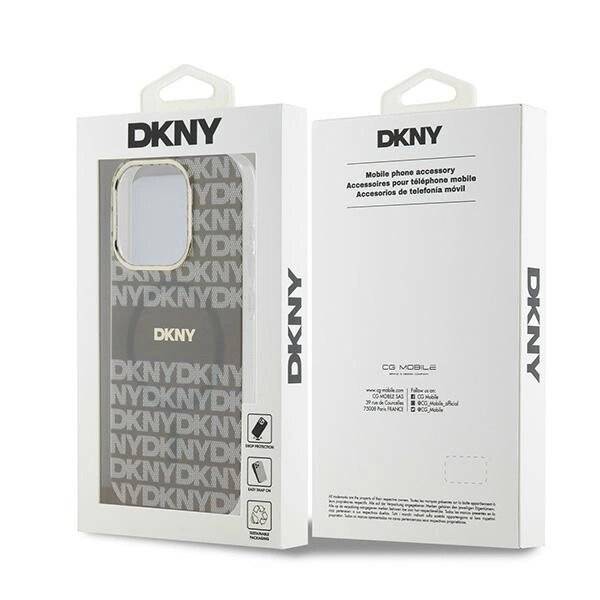 DKNY IML Mono & Stripe MagSafe Hülle iPhone 15 Pro – Beige-1