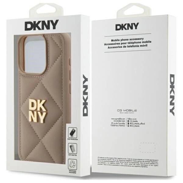 DKNY Quilted Stack Logo Hülle iPhone 15 Pro – Beige-3