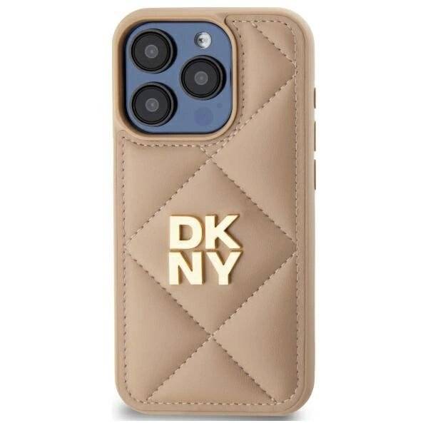 DKNY Quilted Stack Logo Hülle iPhone 15 Pro – Beige-4