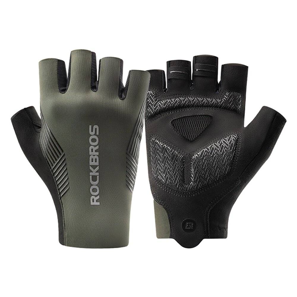 Rockbros Fahrradhandschuhe Frühling/Sommer/Herbst, kurze Finger, Größe: XXL - Grün-2