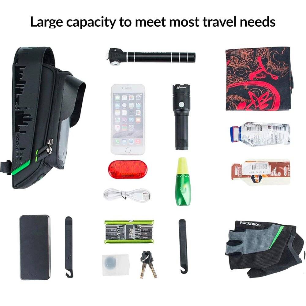 Rockbros 029-1BK Fahrradtasche Rahmen Telefonabdeckung – Schwarz-1