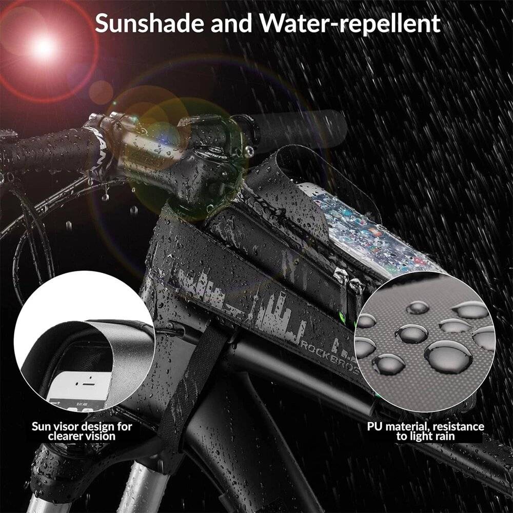 Rockbros 029-1BK Fahrradtasche Rahmen Telefonabdeckung – Schwarz-3