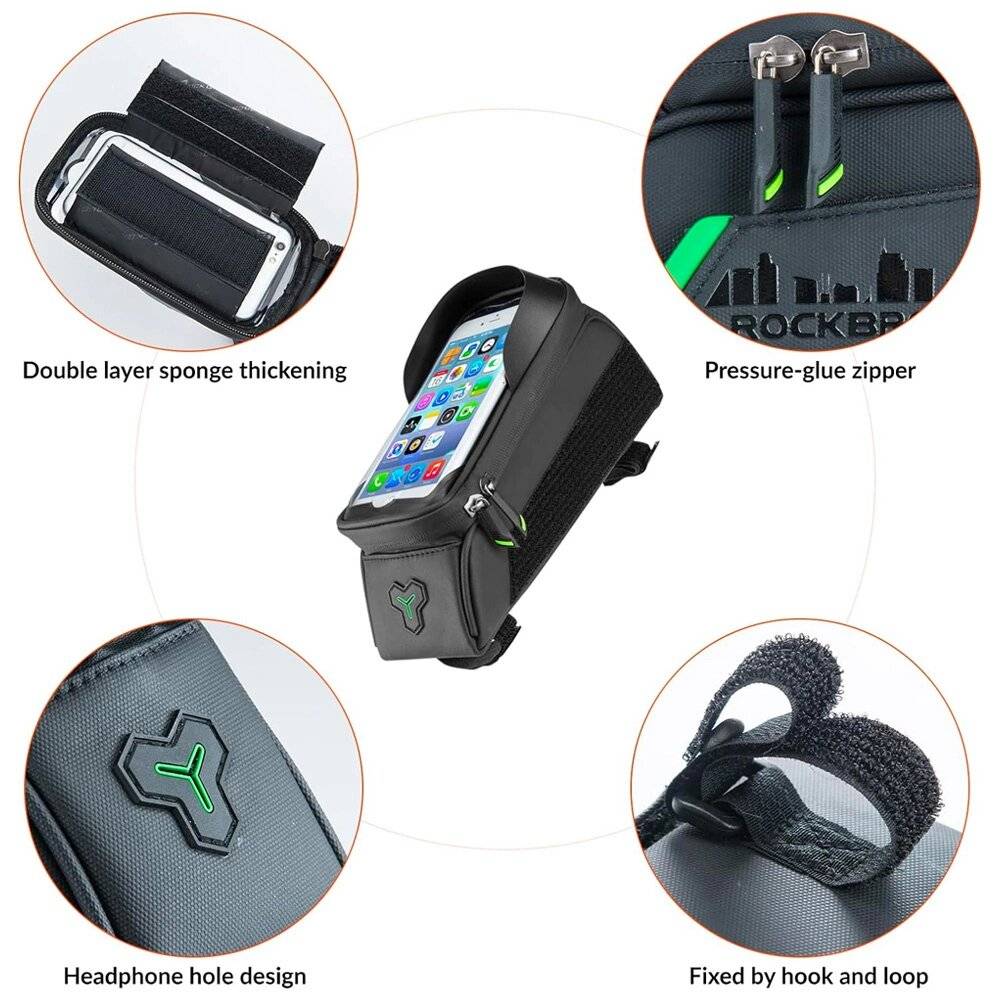Rockbros 029-1BK Fahrradtasche Rahmen Telefonabdeckung – Schwarz-4