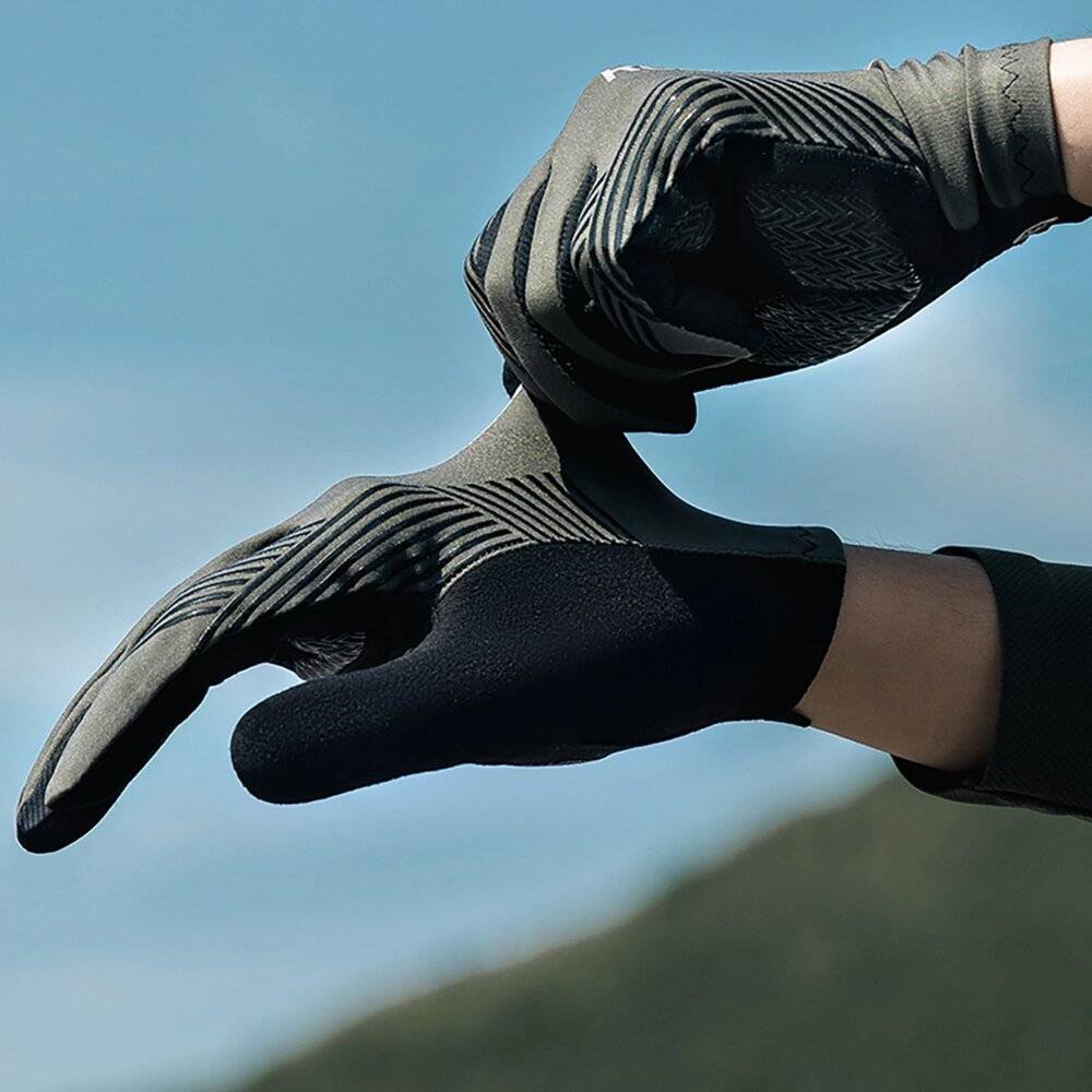 Rockbros Fahrradhandschuhe Frühling/Sommer/Herbst, Full, Größe: XXL - Grün-1
