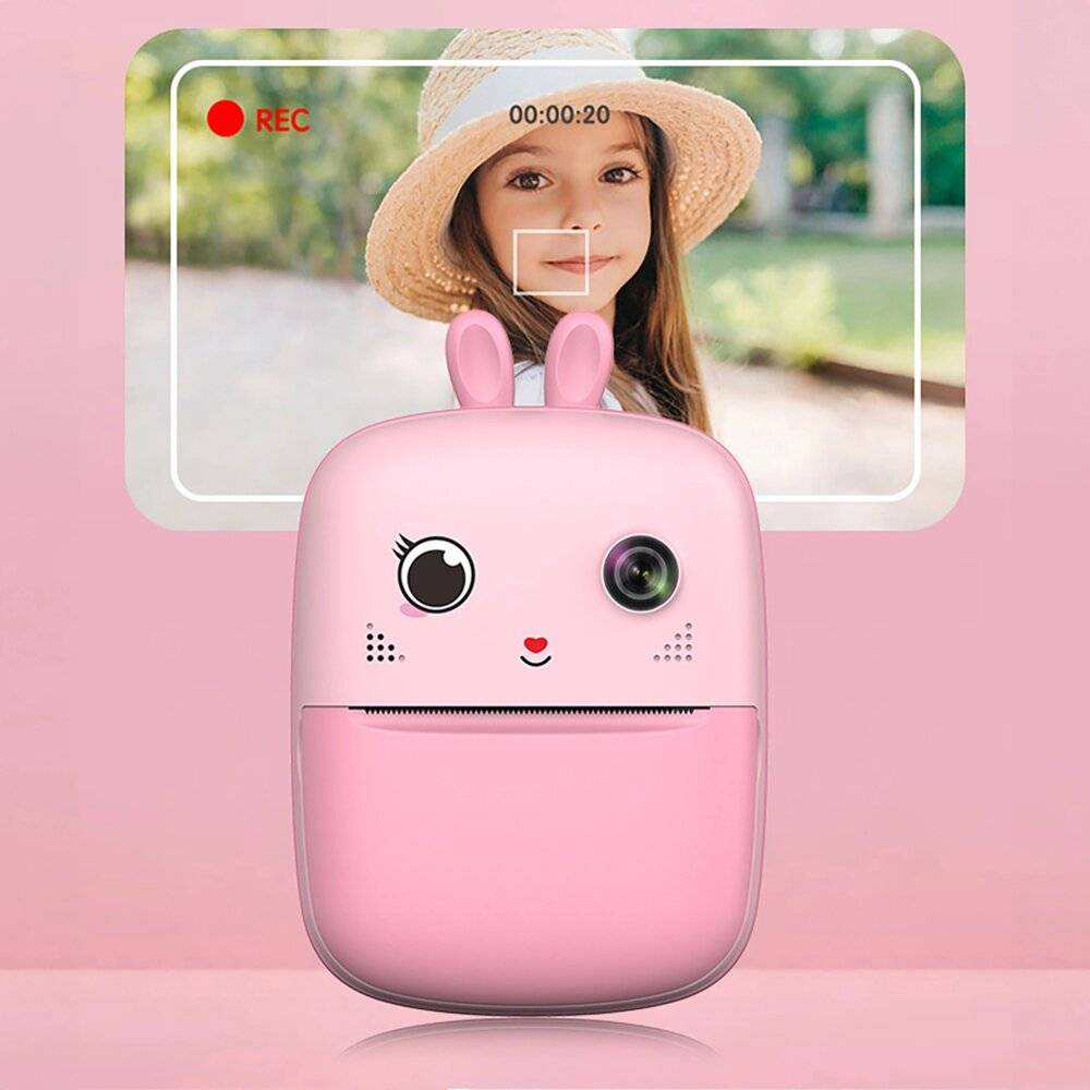 Mini-Thermodrucker Kinder Kamera Camcorder - Rosa-5