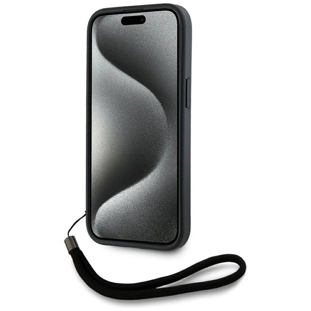 Karl Lagerfeld Saffiano Athleisure Stripes Cord iPhone 15 Pro Max Hülle - Rosa-1