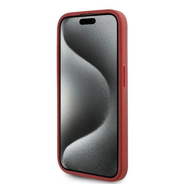 Karl Lagerfeld Diagonal Quilted Script Hülle iPhone 15 Pro Max – Rot-4