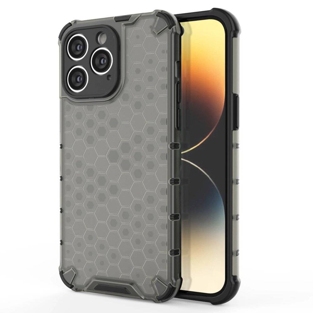 Wabenhülle iPhone 14 Pro gepanzerte Hybridhülle schwarz-5