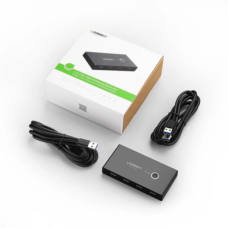 Ugreen Switchbox HUB Switch 4x USB 3.2 Gen 1 USB-Splitter zwei Computer schwarz US216 30768-4
