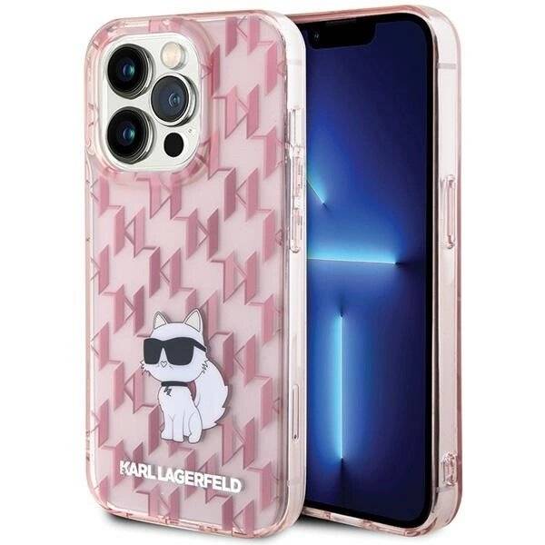Karl Lagerfeld Monogram Choupette Hülle iPhone 15 Pro Max – Rosa-5