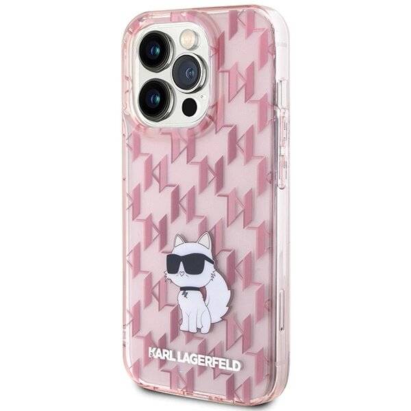 Karl Lagerfeld Monogram Choupette Hülle iPhone 15 Pro Max – Rosa-2