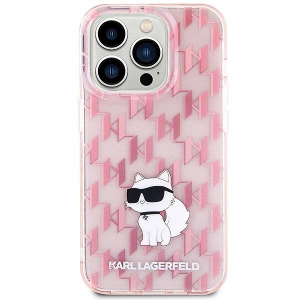 Karl Lagerfeld Monogram Choupette Hülle iPhone 15 Pro Max – Rosa-3