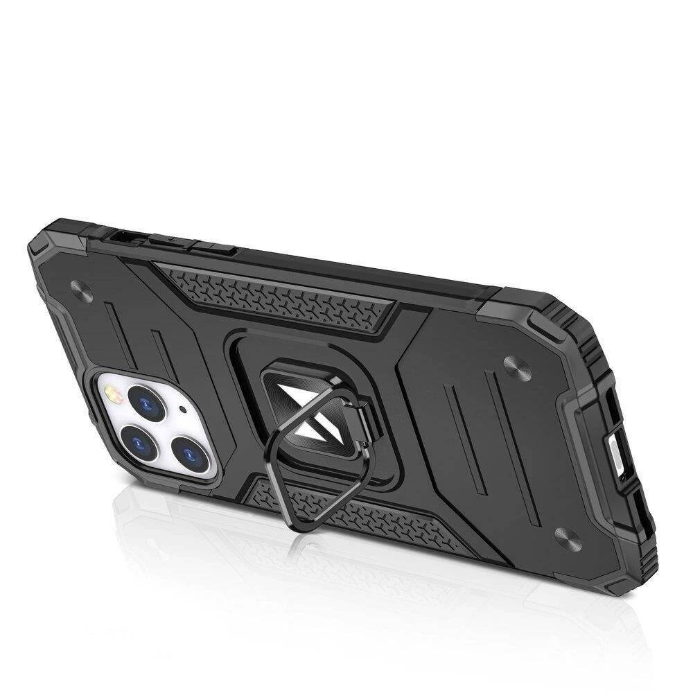 Wozinsky Ring Armor Hülle iPhone 14 Pro Max gepanzerte magnetischer Haltering rot-2