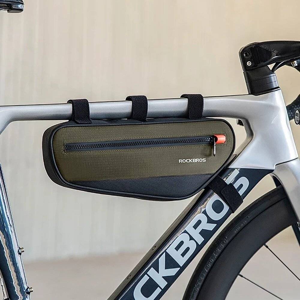 Rockbros 30120079001 Fahrradtasche 1,7 l Rahmen – Grün Schwarz-1