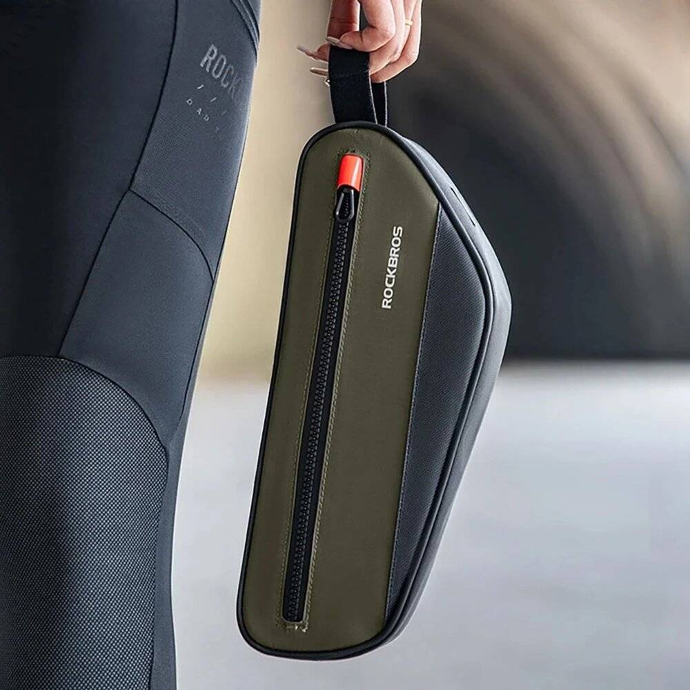 Rockbros 30120079001 Fahrradtasche 1,7 l Rahmen – Grün Schwarz-4