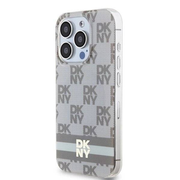 DKNY IML Checkered Mono Pattern & Printed Stripes MagSafe-Hülle iPhone 13 Pro / – Beige-2