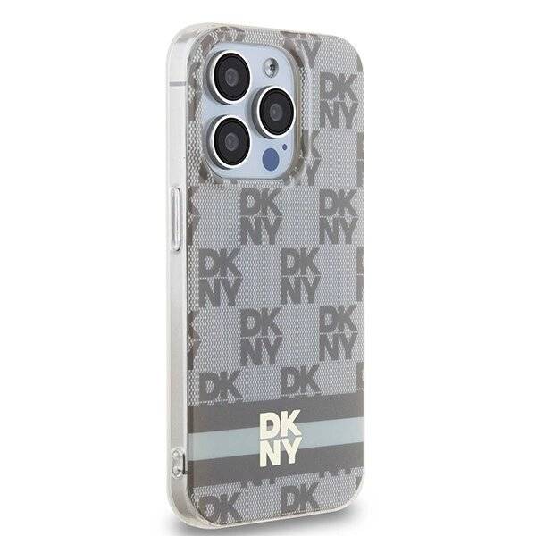 DKNY IML Checkered Mono Pattern & Printed Stripes MagSafe-Hülle iPhone 13 Pro / – Beige-4