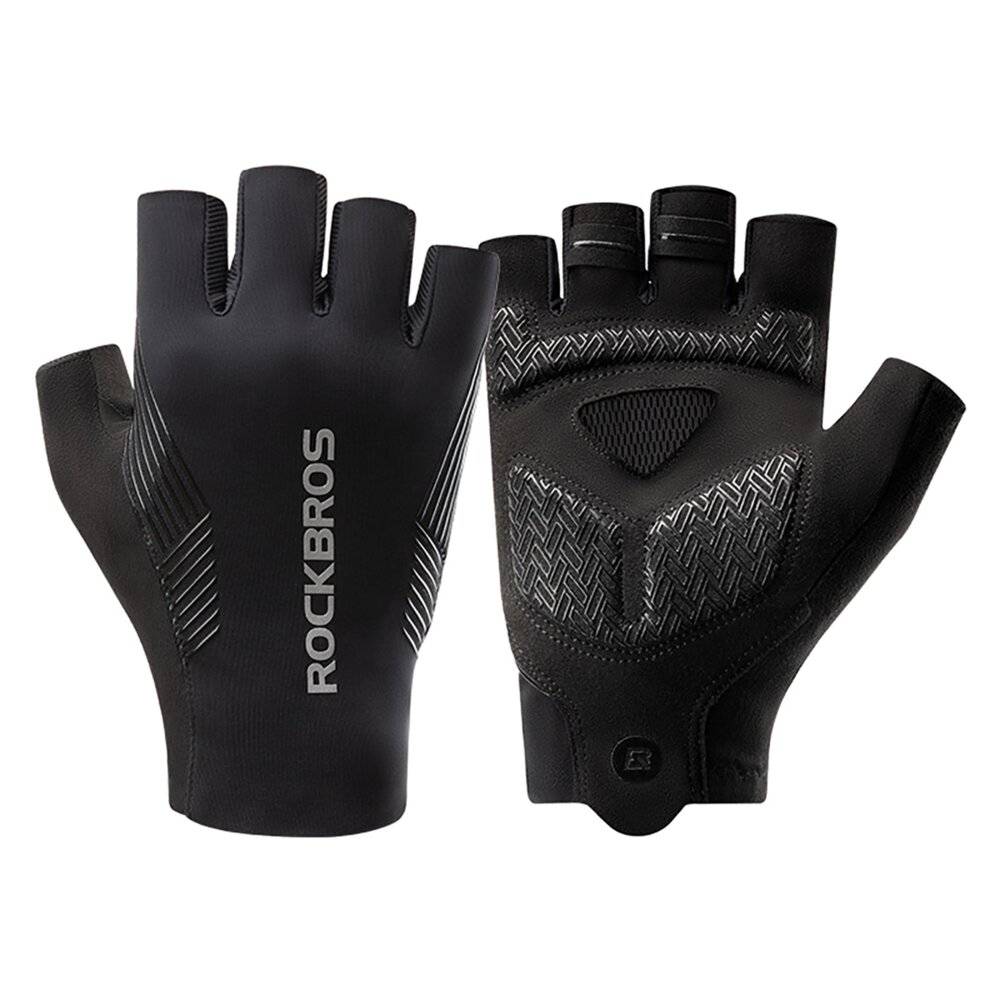 Rockbros Fahrradhandschuhe Frühling/Sommer/Herbst, kurze Finger, Größe: XL - Schwarz-2