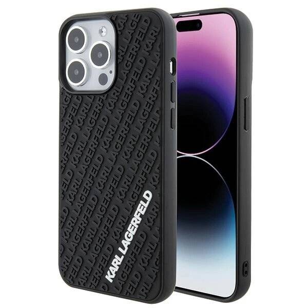 Karl Lagerfeld 3D Rubber Multi Logo Hülle iPhone 15 Pro Max – Schwarz-5