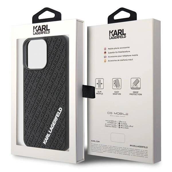 Karl Lagerfeld 3D Rubber Multi Logo Hülle iPhone 15 Pro Max – Schwarz-1