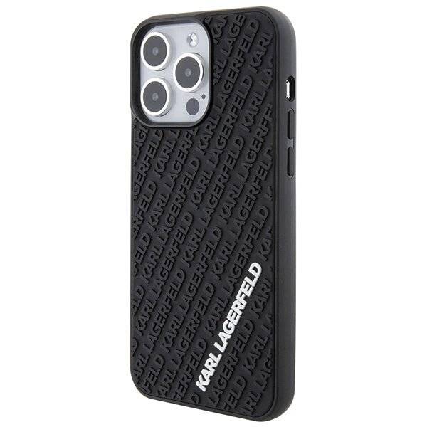 Karl Lagerfeld 3D Rubber Multi Logo Hülle iPhone 15 Pro Max – Schwarz-2