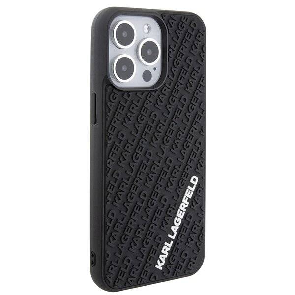 Karl Lagerfeld 3D Rubber Multi Logo Hülle iPhone 15 Pro Max – Schwarz-4