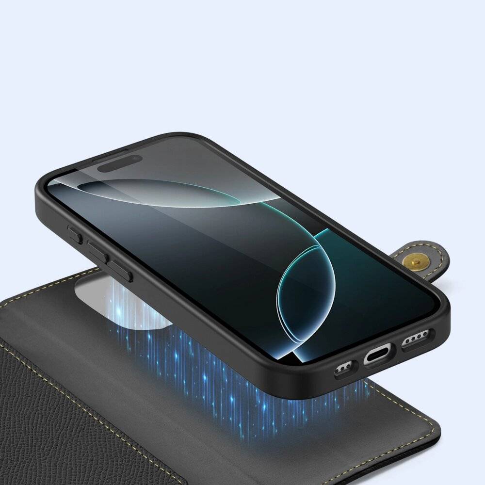 Dux Ducis Lawa Lederhülle iPhone 16 Pro Max - Schwarz-3
