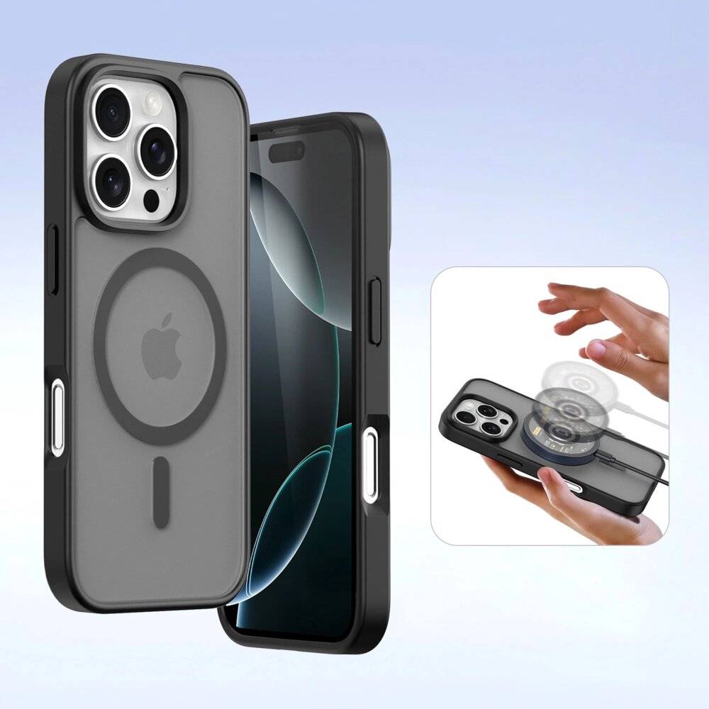 Dux Ducis Lawa Lederhülle iPhone 16 Pro Max - Schwarz-4