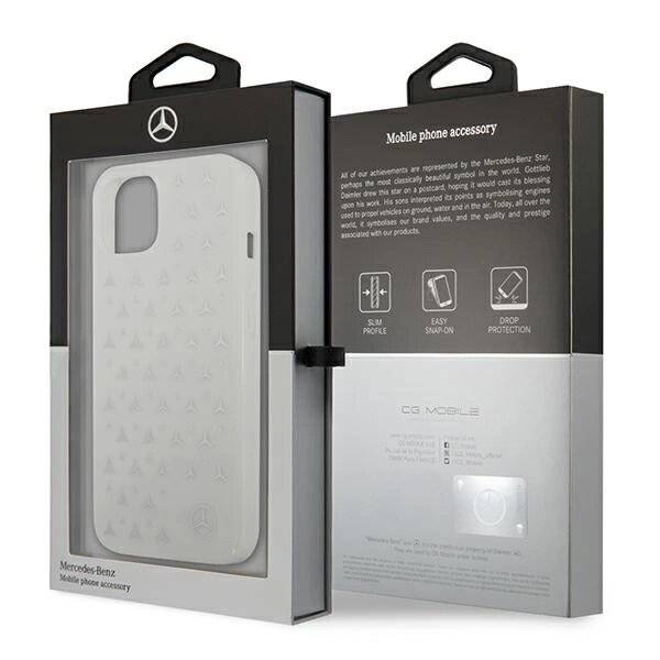 Mercedes MEHCP13MESPWH iPhone 13 6.1" weiß/weißes Hardcase Silber Sterne Muster-1