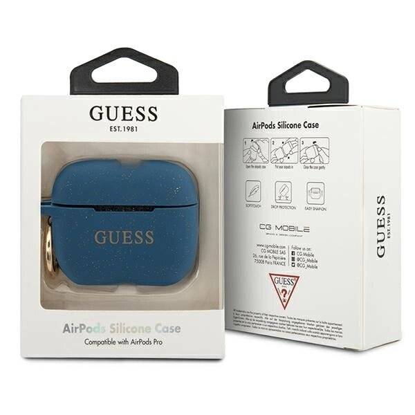 Guess GUACAPSILGLBL AirPods Pro Abdeckung blau/blauer Silikon-Glitter-2