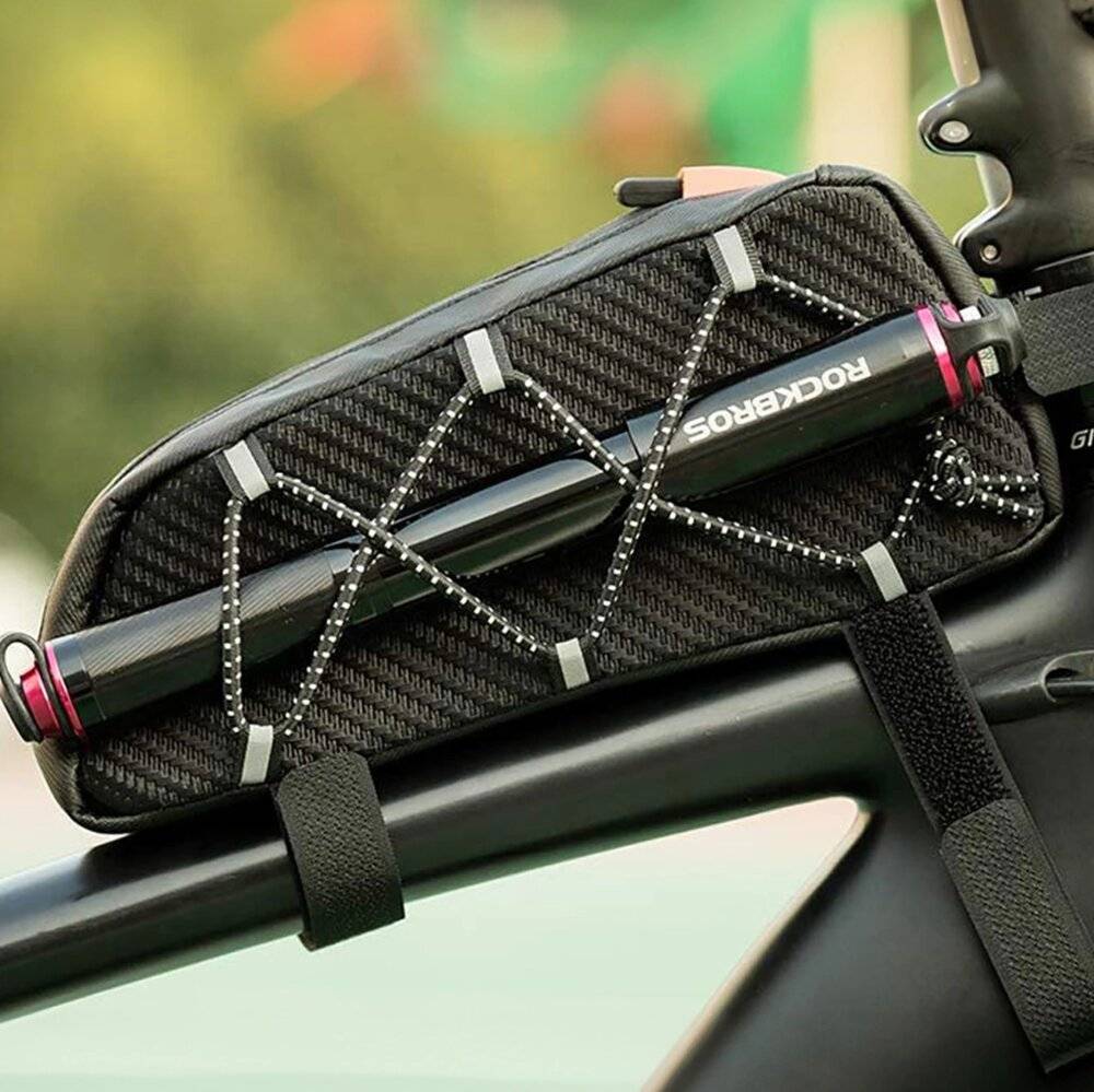 Rockbros 039BK Fahrradrahmentasche 1 l Geflecht – Schwarz-2