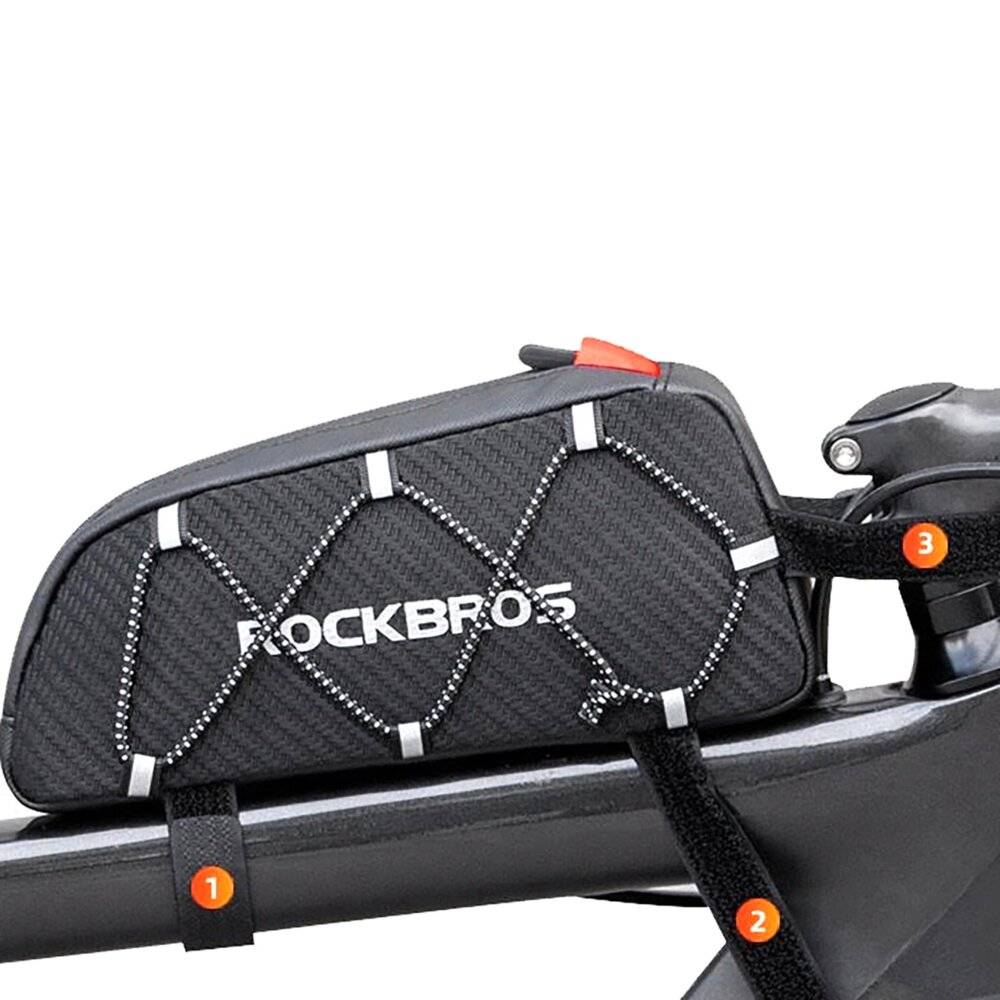 Rockbros 039BK Fahrradrahmentasche 1 l Geflecht – Schwarz-4