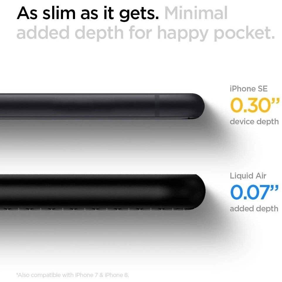 Spigen Liquid Air Hülle iPhone 7 / 8 SE 2020 2022 – Schwarz-2