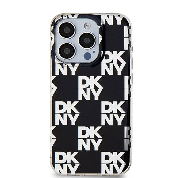 DKNY IML Checkered Mono Pattern Hülle iPhone 15 Pro – Schwarz-2