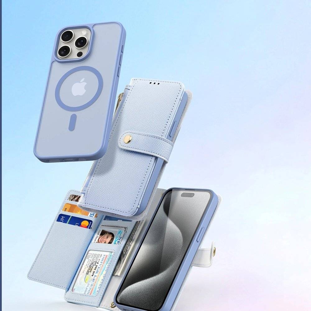 Dux Ducis Lawa Lederhülle iPhone 15 Pro Max - Blau-3