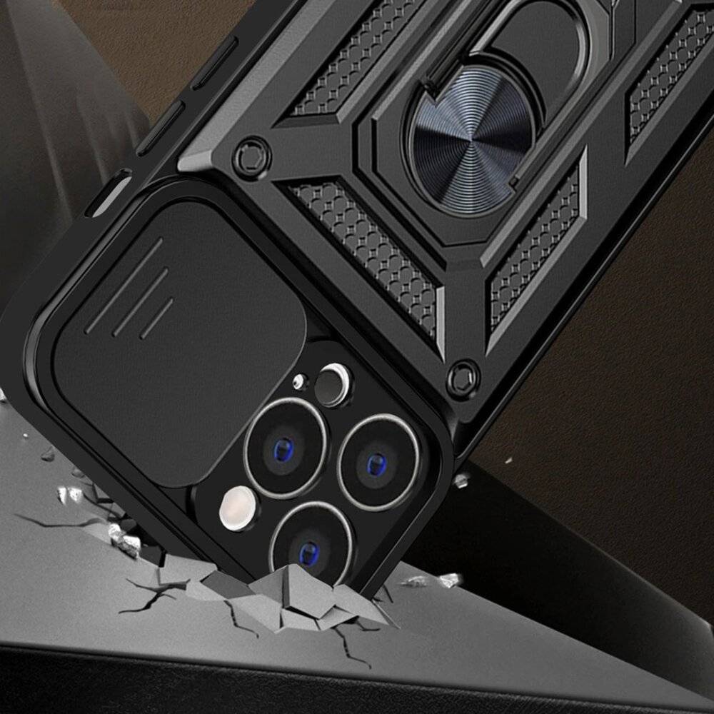 Hybrid Armor Camshield Hülle iPhone 13 Pro Max gepanzerte Kameraabdeckung Pink-1