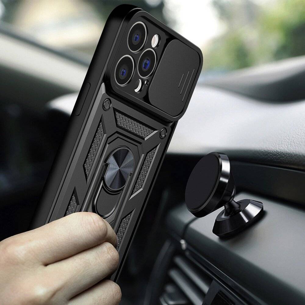 Hybrid Armor Camshield Hülle iPhone 13 Pro Max gepanzerte Kameraabdeckung Pink-2