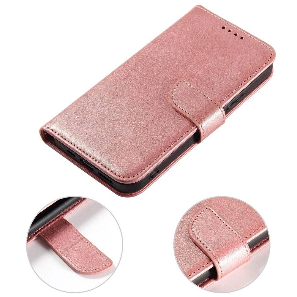 Brieftaschen-Hülle Ständer iPhone 15 Plus Magnethülle – Rosa-5