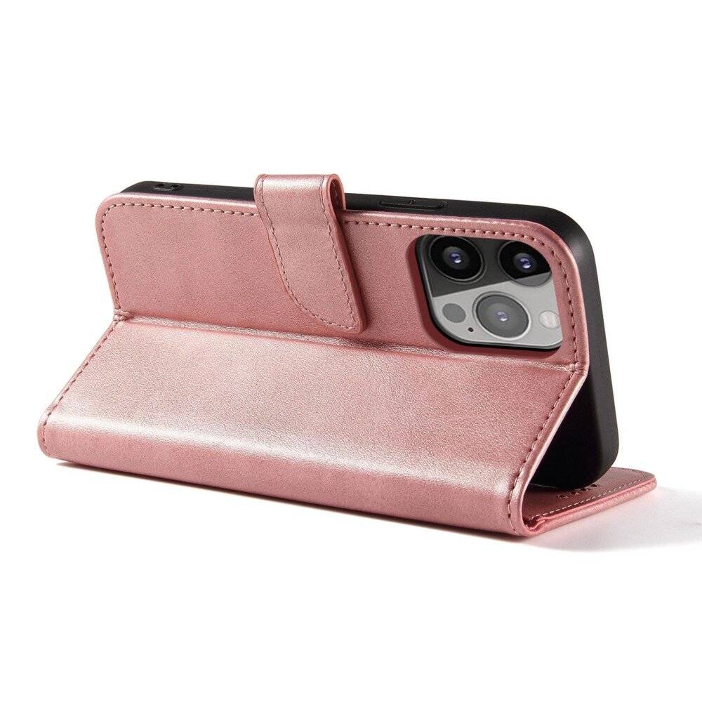 Brieftaschen-Hülle Ständer iPhone 15 Plus Magnethülle – Rosa-1