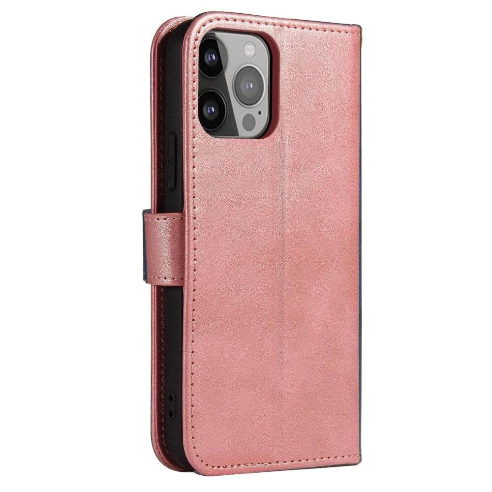Brieftaschen-Hülle Ständer iPhone 15 Plus Magnethülle – Rosa-2