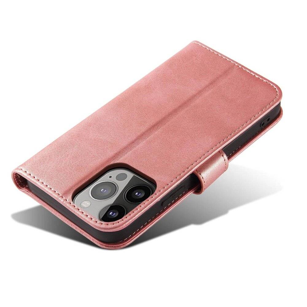 Brieftaschen-Hülle Ständer iPhone 15 Plus Magnethülle – Rosa-3